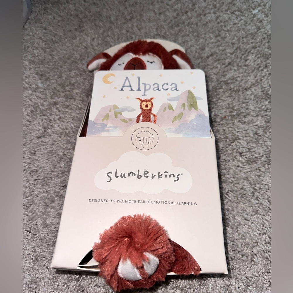 Slumberkins Rust Alpaca Full Stuffed Midi Silken Bundle NEW (Retired) 14”